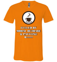 COABA - Fueled By Moral Outrage & Caffeine - Canvas Unisex V-Neck T-Shirt