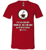 COABA - Fueled By Moral Outrage & Caffeine - Canvas Unisex V-Neck T-Shirt