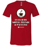 COABA - Fueled By Social Change & Caffeine - Canvas Unisex V-Neck T-Shirt