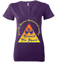 Over The Rainbow Behavioral Consulting - Respect The Mand - Bella Ladies Deep V-Neck