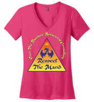 Over The Rainbow Behavioral Consulting - Respect The Mand - District Made Ladies Perfect Weight V-Neck