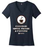 COABA - Fueled By Social Change & Caffeine - District Made Ladies Perfect Weight V-Neck