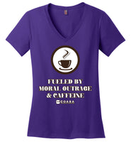 COABA - Fueled By Moral Outrage & Caffeine - District Made Ladies Perfect Weight V-Neck