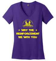 Over The Rainbow Behavioral Consulting - May The Reinforcement Be With You - District Made Ladies Perfect Weight V-Neck