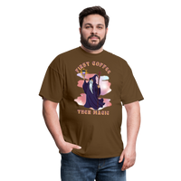 First Coffee, Then Magic Wizard - Unisex Classic T-Shirt - brown