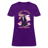 First Coffee, Then Magic Wizard - Women's T-Shirt - purple