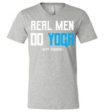 Real Men Do Yoga - Canvas Unisex V-Neck T-Shirt