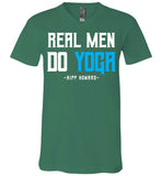 Real Men Do Yoga - Canvas Unisex V-Neck T-Shirt