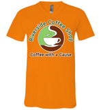 Riverside Coffee Shop - Canvas Unisex V-Neck T-Shirt