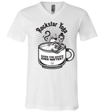 Rockstar Yoga - Canvas Unisex V-Neck T-Shirt