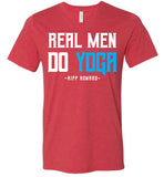 Real Men Do Yoga - Canvas Unisex V-Neck T-Shirt