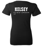 Seven Dimensions - Kelsey, New Retro - Bella Ladies Deep V-Neck