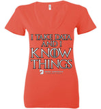 I Take Data & I Know Things - Bella Ladies Deep V-Neck