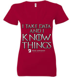 I Take Data & I Know Things - Bella Ladies Deep V-Neck