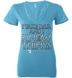 I Take Data & I Know Things - Bella Ladies Deep V-Neck