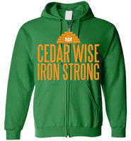 Cedar Wise Iron Strong - Gildan Zip Hoodie