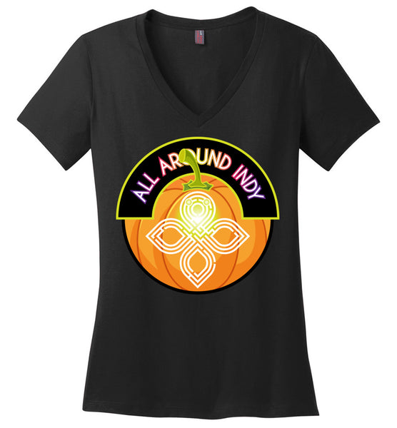All Around Indy - Halloween - District Made Ladies Perfect Weight V-Neck