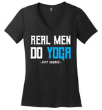 Real Men Do Yoga - District Made Ladies Perfect Weight V-Neck