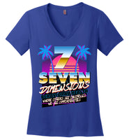 Seven Dimensions - Krista, New Retro - District Made Ladies Perfect Weight V-Neck