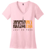 Rockstar Yoga Retro 02 - District Made Ladies Perfect Weight V-Neck