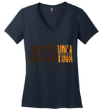 Rockstar Yoga Retro 02 - District Made Ladies Perfect Weight V-Neck