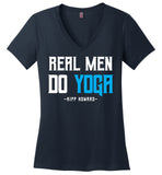 Real Men Do Yoga - District Made Ladies Perfect Weight V-Neck