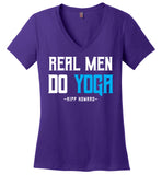 Real Men Do Yoga - District Made Ladies Perfect Weight V-Neck