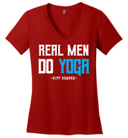 Real Men Do Yoga - District Made Ladies Perfect Weight V-Neck