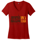 Rockstar Yoga Retro 02 - District Made Ladies Perfect Weight V-Neck