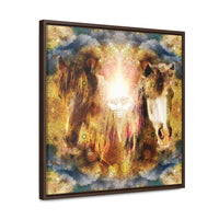 Dust Devil Ranch - Mini Horse Tribute - Square Framed Premium Gallery Wrap Canvas