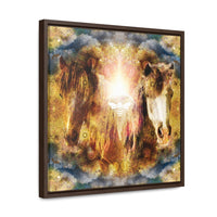 Dust Devil Ranch - Mini Horse Tribute 2 - Square Framed Premium Gallery Wrap Canvas