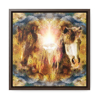 Dust Devil Ranch - Mini Horse Tribute - Square Framed Premium Gallery Wrap Canvas