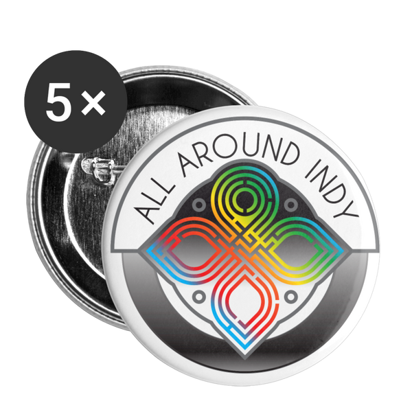 All Around Indy Alt Logo Buttons large 2.2'' (5-pack) - white