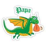 Green Papa Dungeons, Diapers, & Dragon's Sticker - white matte