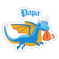Blue Papa Dungeons, Diapers, & Dragon's Sticker - white matte