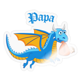 Blue Papa Dungeons, Diapers, & Dragon's Sticker - transparent glossy