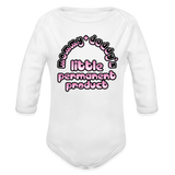 Mommy & Daddy's Little Permanent Product - Pink - Organic Long Sleeve Baby Bodysuit - white