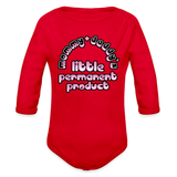Mommy & Daddy's Little Permanent Product - Pink - Organic Long Sleeve Baby Bodysuit - red