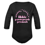 Mommy & Daddy's Little Permanent Product - Pink - Organic Long Sleeve Baby Bodysuit - black