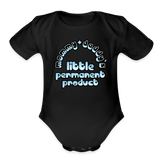 Mommy & Daddy's Little Permanent Product - Blue - Organic Short Sleeve Baby Bodysuit - black