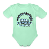 Mommy & Daddy's Little Permanent Product - Blue - Organic Short Sleeve Baby Bodysuit - light mint