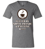 COABA - Fueled By Social Change & Caffeine - Canvas Unisex V-Neck T-Shirt