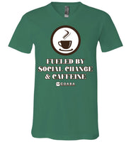 COABA - Fueled By Social Change & Caffeine - Canvas Unisex V-Neck T-Shirt