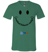 Step In Autism - Smiley Assistant Behavior Analyst - Canvas Unisex V-Neck T-Shirt
