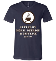 COABA - Fueled By Moral Outrage & Caffeine - Canvas Unisex V-Neck T-Shirt