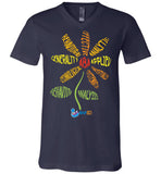Step In Autism - ABA Flower - Canvas Unisex V-Neck T-Shirt