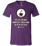 COABA - Fueled By Social Change & Caffeine - Canvas Unisex V-Neck T-Shirt