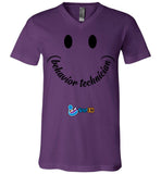 Step In Autism - Smiley Behavior Technician - Canvas Unisex V-Neck T-Shirt