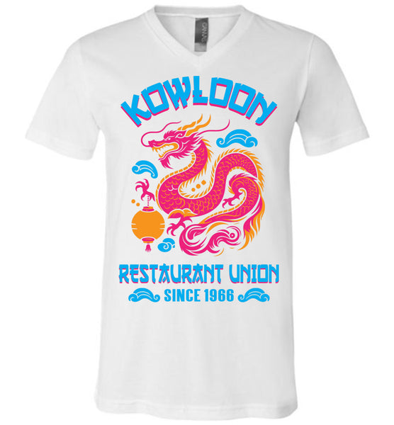 Kowloon Restaurant Union - Canvas Unisex V-Neck T-Shirt