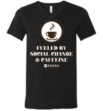 COABA - Fueled By Social Change & Caffeine - Canvas Unisex V-Neck T-Shirt